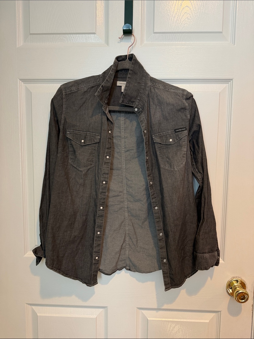 Calvin Klein Jeans Charcoal Button-Up Denim Shirt